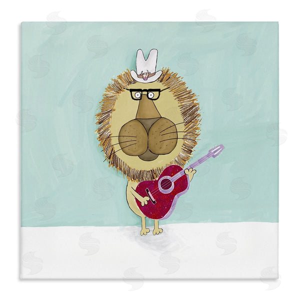 stupell industries Carla Daly | Lion With Cowboy Hat Playing Red Guitar Wall Art
