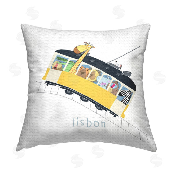 Stupell Industries Carla Daly | Lisbon Wildlife Bus Fun Animals Printed Throw Pillow