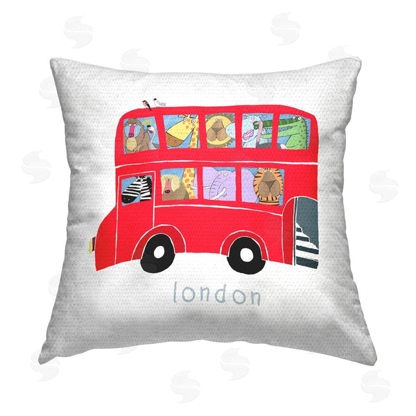 Stupell Industries Carla Daly | London England Animal Bus Printed Throw Pillow