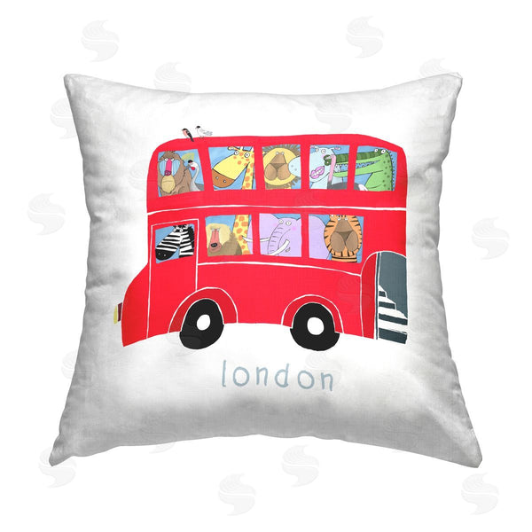 stupell industries Carla Daly | London England Animal Bus Printed Throw Pillow