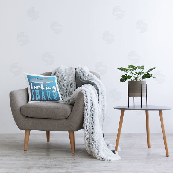 Stupell Industries Carla Daly | Looking Sharp Marine Shark Printed Throw Pillow