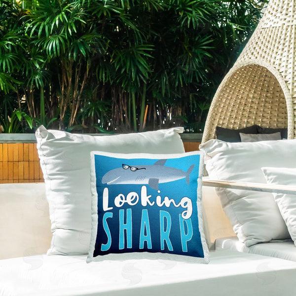 Stupell Industries Carla Daly | Looking Sharp Marine Shark Printed Throw Pillow