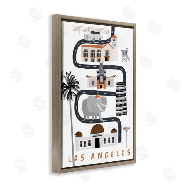 Stupell Industries Carla Daly | Los Angeles Whimsical Travel City