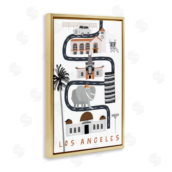 Stupell Industries Carla Daly | Los Angeles Whimsical Travel City