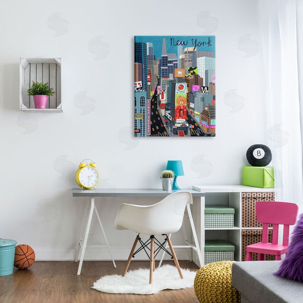 Stupell Industries Carla Daly | New York Cityscape Time Square Urban Landmarks Wall Art
