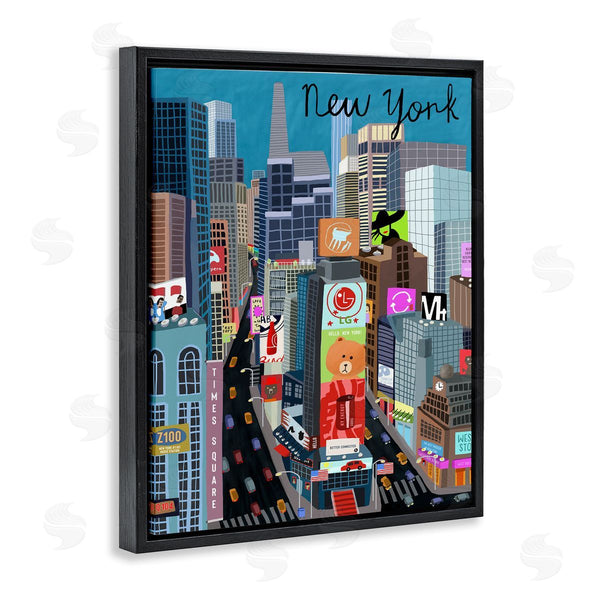 Stupell Industries Carla Daly | New York Cityscape Time Square Urban Landmarks Wall Art