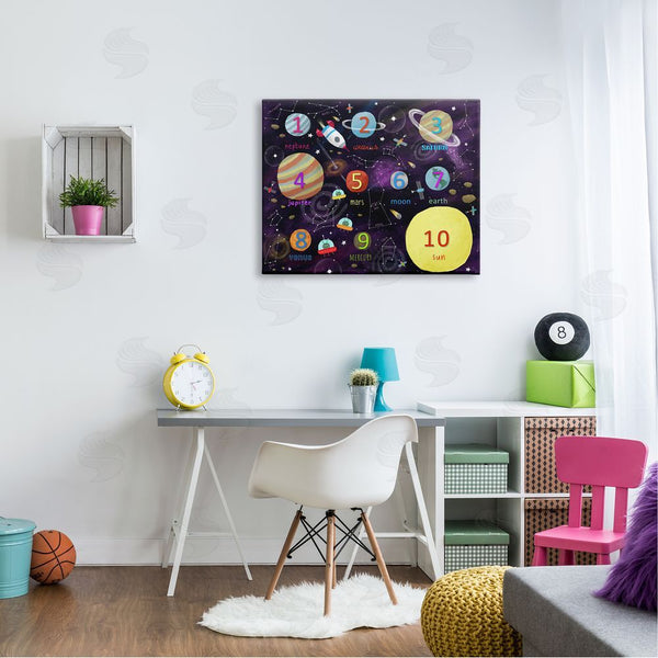 Stupell Industries Carla Daly | Numbers Of Planets Interstellar Astronomy Learning Diagram Wall Art