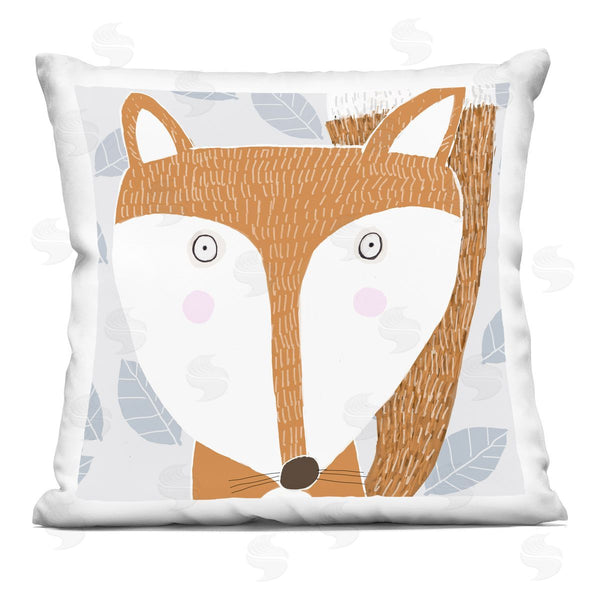stupell industries Carla Daly | Orange Fox Wildlife Pattern Printed Throw Pillow
