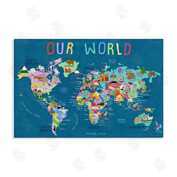 stupell industries Carla Daly | Our World Map Wall Art