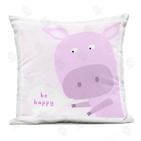 Stupell Industries Carla Daly | Pink Be Happy Cow Printed Throw Pillow