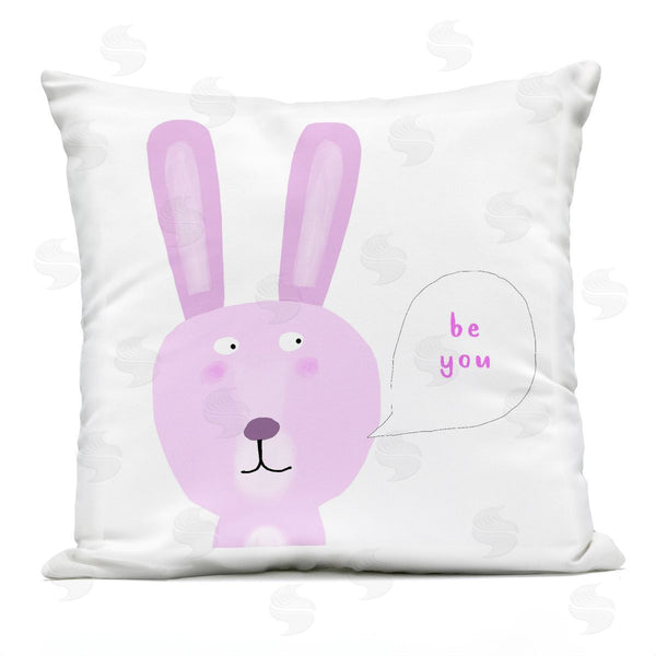 Stupell Industries Carla Daly | Pink Be You Bunny Printed Throw Pillow