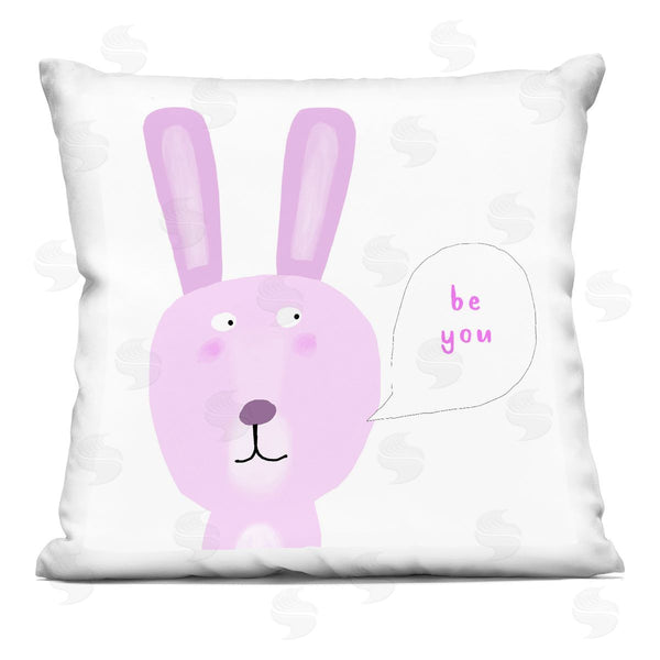 stupell industries Carla Daly | Pink Be You Bunny Printed Throw Pillow