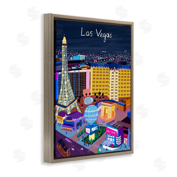 Stupell Industries Carla Daly | Playful Vegas California Landmarks Illustration