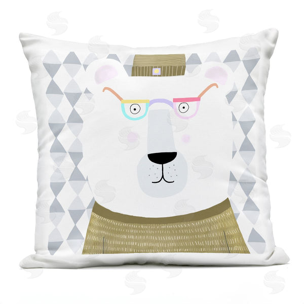 Stupell Industries Carla Daly | Polar Bear In Jumper & Hat Printed Throw Pillow