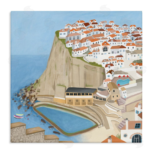 stupell industries Carla Daly | Portugal Sea Port Coastal City Landscape Illustration Wall Art