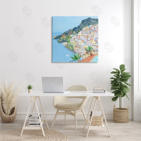 Stupell Industries Carla Daly | Positano Cliffside Coastal City Architecture Italian Buildings Wall Art