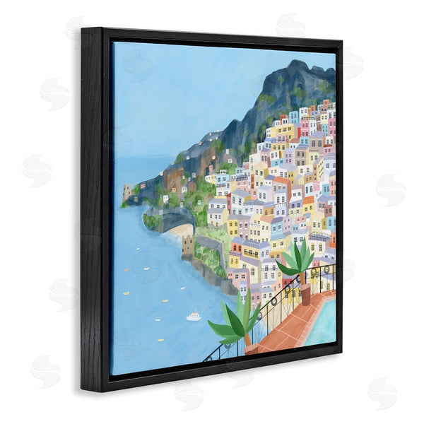 Stupell Industries Carla Daly | Positano Cliffside Coastal City Architecture Italian Buildings Wall Art