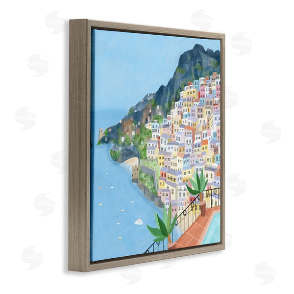 Stupell Industries Carla Daly | Positano Cliffside Coastal City Architecture Italian Buildings Wall Art
