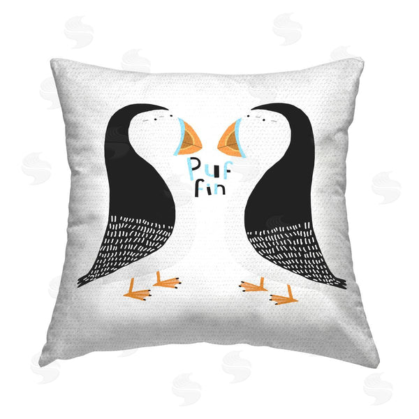 Stupell Industries Carla Daly | Puffin Bird Duo Printed Throw Pillow