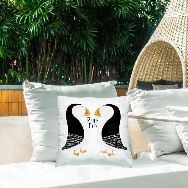 Stupell Industries Carla Daly | Puffin Bird Duo Printed Throw Pillow