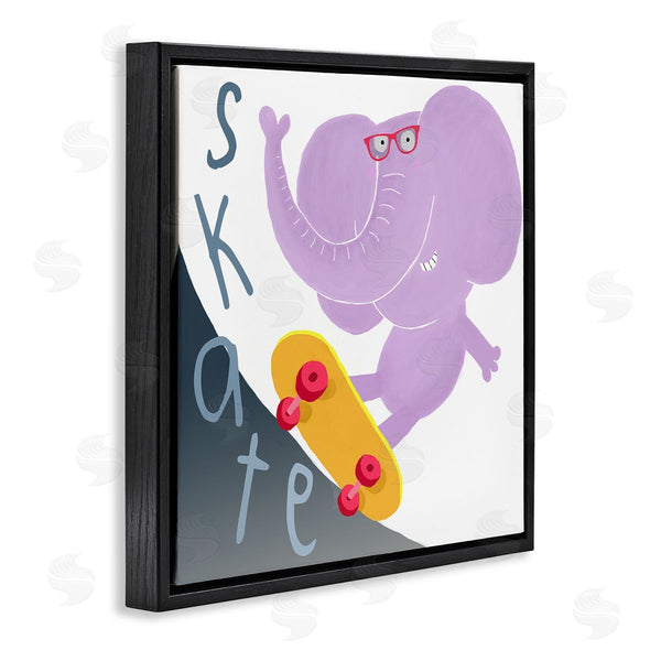 Stupell Industries Carla Daly | Purple Elephant On Skateboard Wall Art