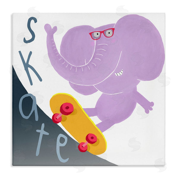 stupell industries Carla Daly | Purple Elephant on Skateboard Wall Art