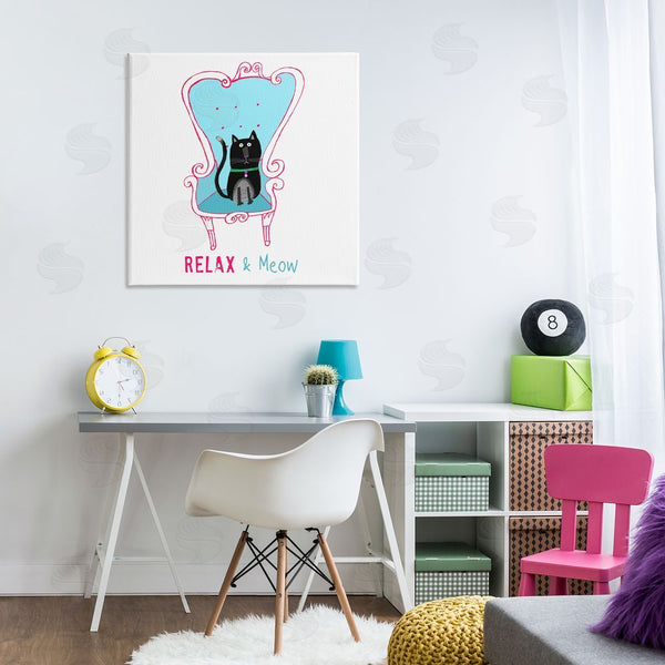 Stupell Industries Carla Daly | Relax & Meow Cat Wall Art