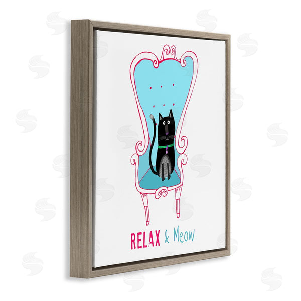 Stupell Industries Carla Daly | Relax & Meow Cat Wall Art