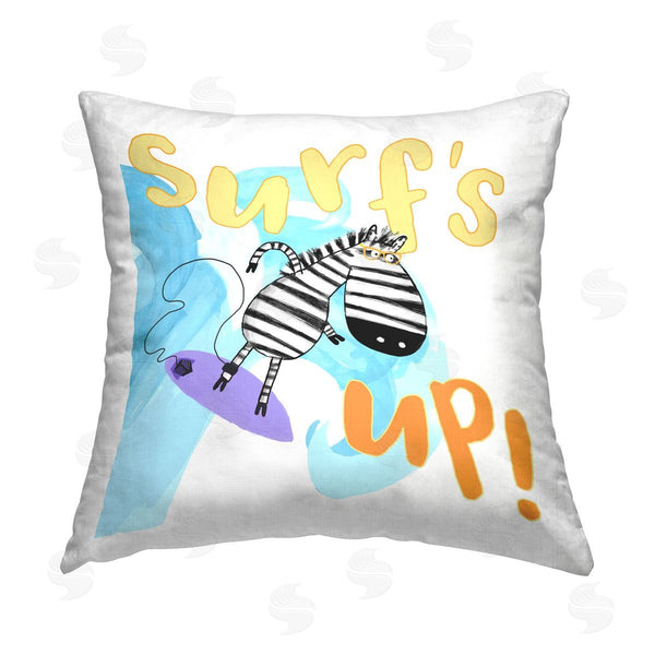 stupell industries Carla Daly | Surf's Up Zebra Phrase Printed Throw Pillow