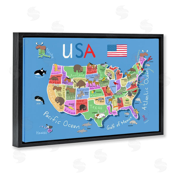 Stupell Industries Carla Daly | United States Animal Map