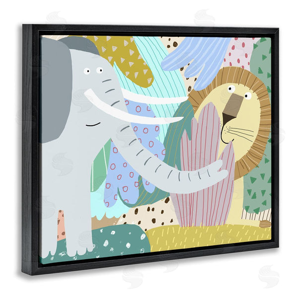 Stupell Industries Carla Daly | Whimsical Elephant & Lion Friends