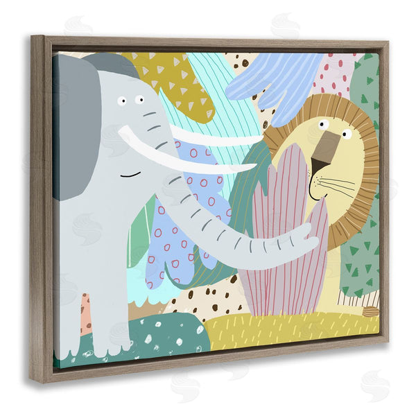 Stupell Industries Carla Daly | Whimsical Elephant & Lion Friends