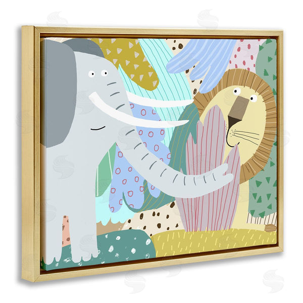 Stupell Industries Carla Daly | Whimsical Elephant & Lion Friends