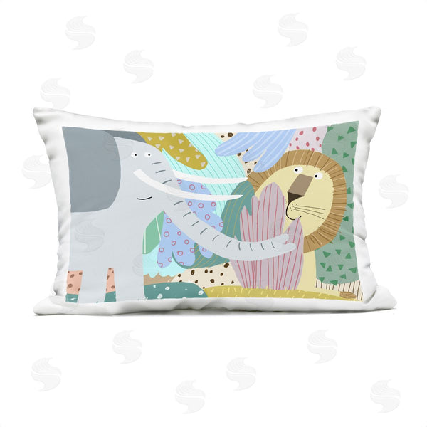 Stupell Industries Carla Daly | Whimsical Elephant & Lion Friends Printed Throw Pillow