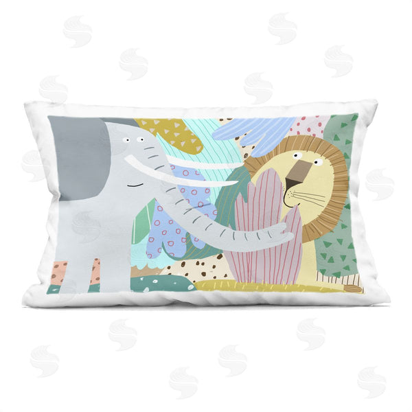 stupell industries Carla Daly | Whimsical Elephant & Lion Friends Printed Throw Pillow