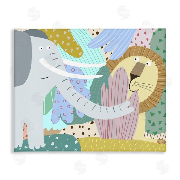 stupell industries Carla Daly | Whimsical Elephant & Lion Friends