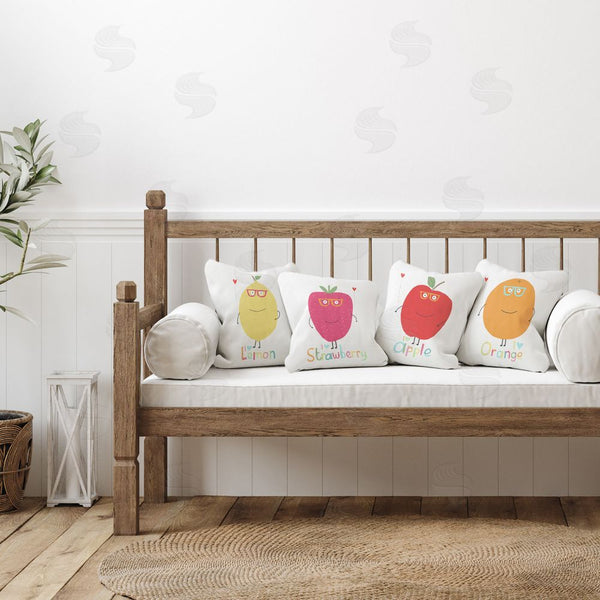 Stupell Industries Carla Daly | Whimsical Hipster Fruits Printed Throw Pillow Set