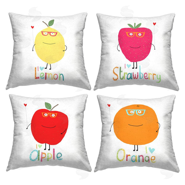 Stupell Industries Carla Daly | Whimsical Hipster Fruits Printed Throw Pillow Set