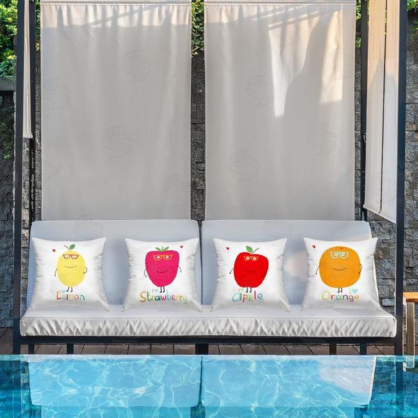 Stupell Industries Carla Daly | Whimsical Hipster Fruits Printed Throw Pillow Set