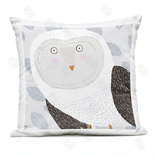 Stupell Industries Carla Daly | Whimsical Leaf Pattern Owl Printed Throw Pillow