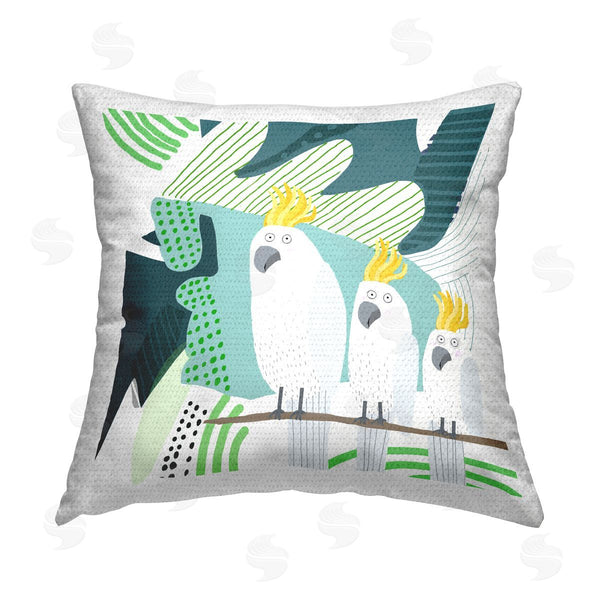 Stupell Industries Carla Daly | Whimsical Patterned Cockatoo Printed Throw Pillow