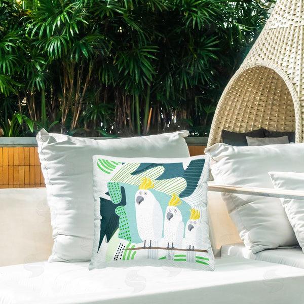 Stupell Industries Carla Daly | Whimsical Patterned Cockatoo Printed Throw Pillow