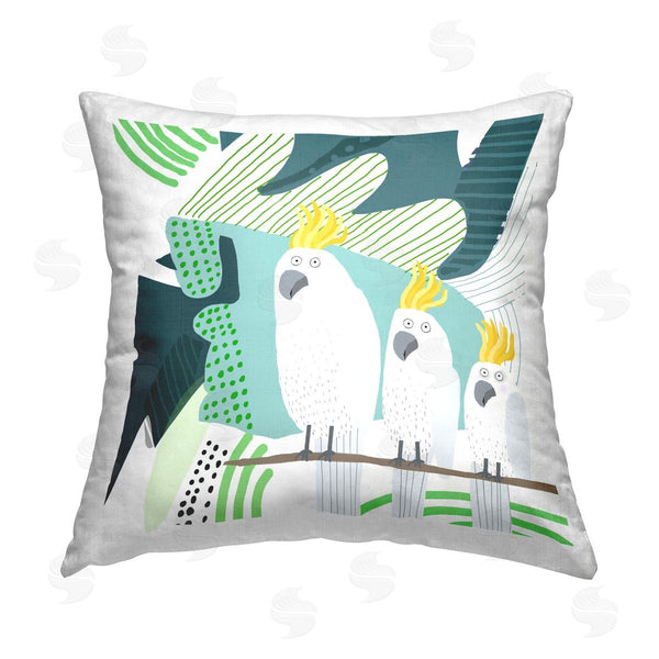 stupell industries Carla Daly | Whimsical Patterned Cockatoo Printed Throw Pillow