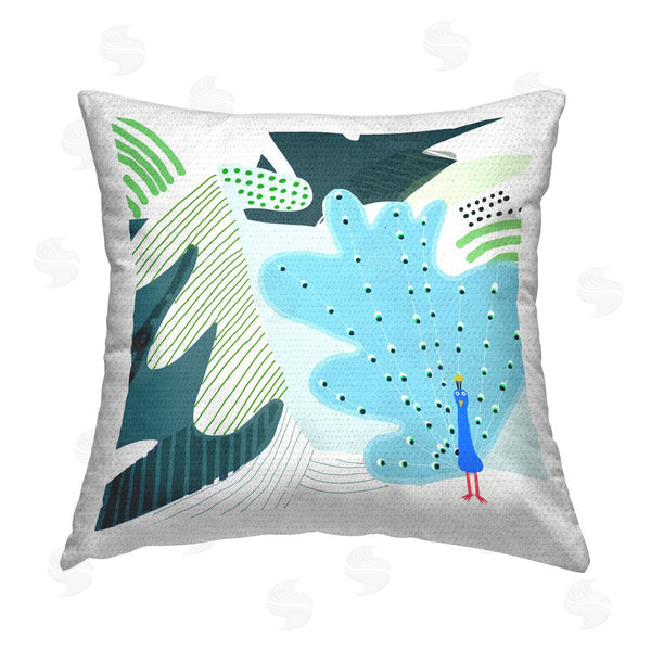 Stupell Industries Carla Daly | Whimsical Patterned Peacock Printed Throw Pillow