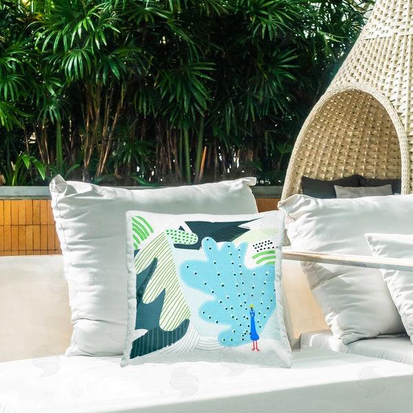 Stupell Industries Carla Daly | Whimsical Patterned Peacock Printed Throw Pillow