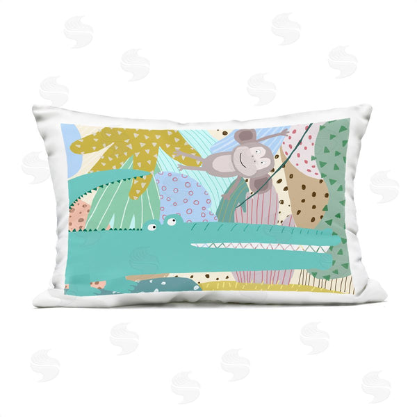 Stupell Industries Carla Daly | Wild Animals In Patterned Jungle Printed Throw Pillow