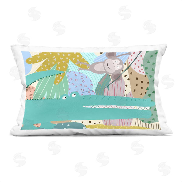 stupell industries Carla Daly | Wild Animals in Patterned Jungle Printed Throw Pillow