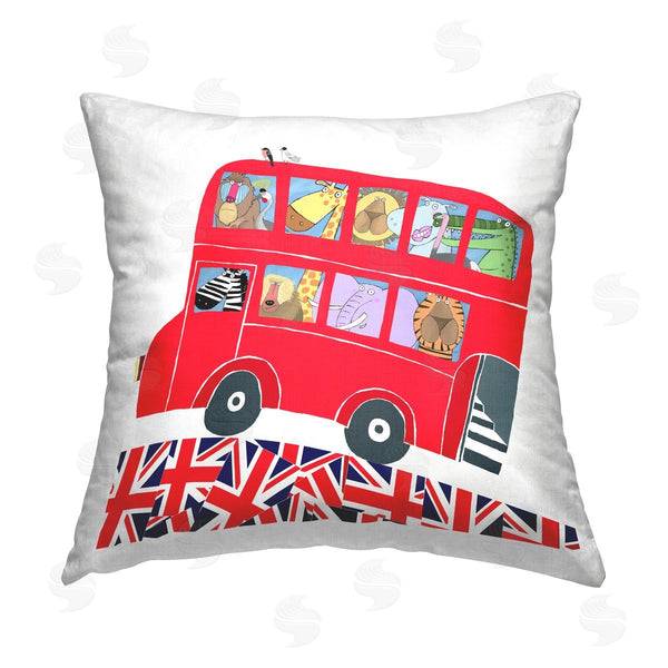 stupell industries Carla Daly | Zoo Animals on Bus Printed Throw Pillow