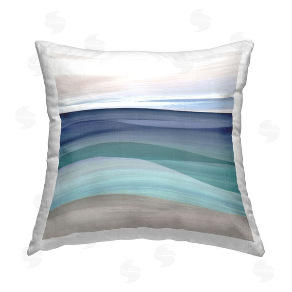 stupell industries Carol Robinson | Abstract Beach Scenery Printed Throw Pillow