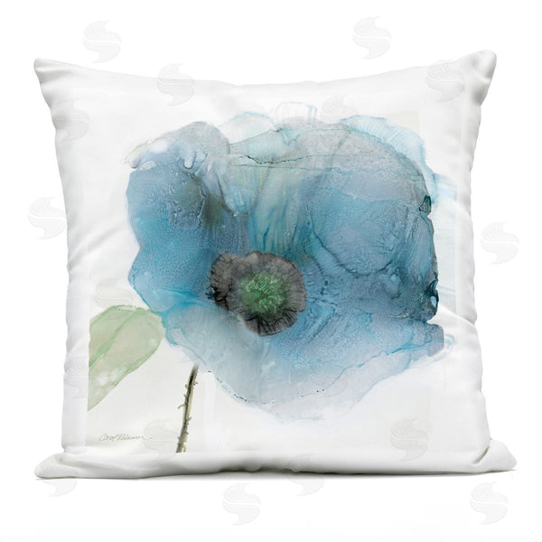 Stupell Industries Carol Robinson | Abstract Blue Poppy Blossom Printed Throw Pillow